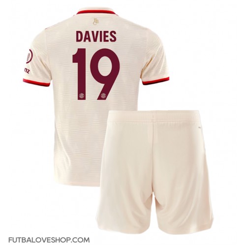 Dres Bayern Munich Alphonso Davies #19 Tretina pre deti 2024-25 Krátky Rukáv (+ trenírky)